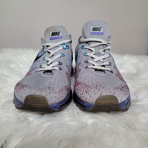 Nike Flyknit Max 620469-005 Women’s Size 7 Running Shoes – Purple Vivid Blue - Picture 5 of 8